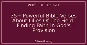35+ Powerful Bible Verses About Lilies Of The Field: Finding Faith in God's Provision