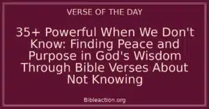 35+ Powerful When We Don't Know: Finding Peace and Purpose in God's Wisdom Through Bible Verses About Not Knowing