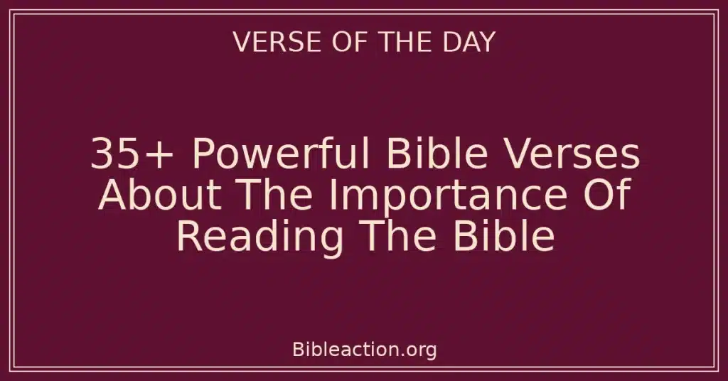 35+ Powerful Bible Verses About The Importance Of Reading The Bible