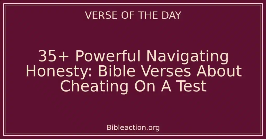 35+ Powerful Navigating Honesty: Bible Verses About Cheating On A Test