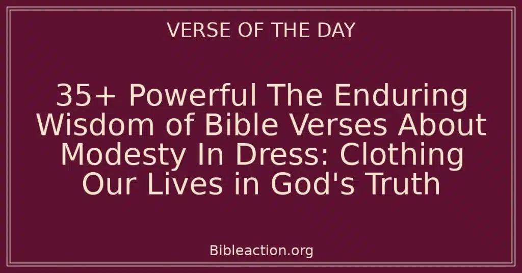 35+ Powerful The Enduring Wisdom of Bible Verses About Modesty In Dress: Clothing Our Lives in God's Truth
