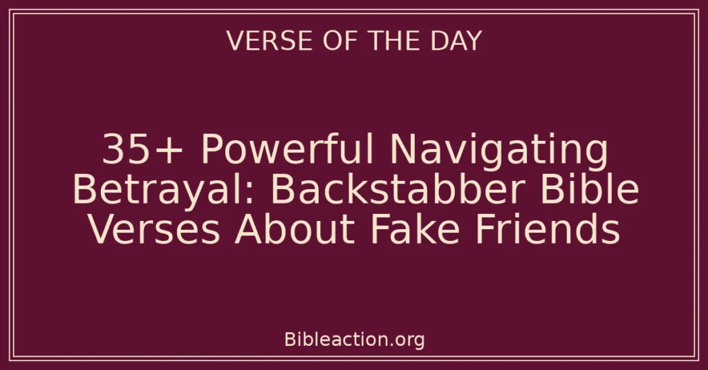 35+ Powerful Navigating Betrayal: Backstabber Bible Verses About Fake Friends