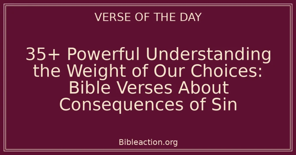 35+ Powerful Understanding the Weight of Our Choices: Bible Verses About Consequences of Sin