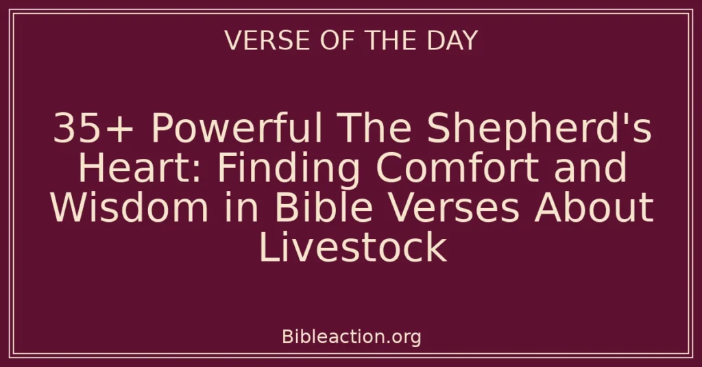 35+ Powerful The Shepherd's Heart: Finding Comfort and Wisdom in Bible Verses About Livestock