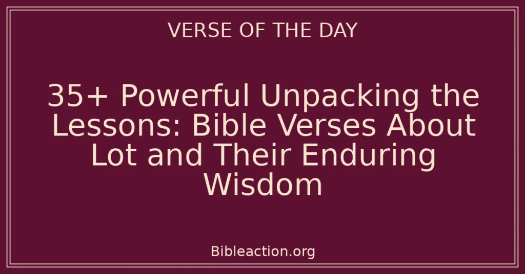 35+ Powerful Unpacking the Lessons: Bible Verses About Lot and Their Enduring Wisdom