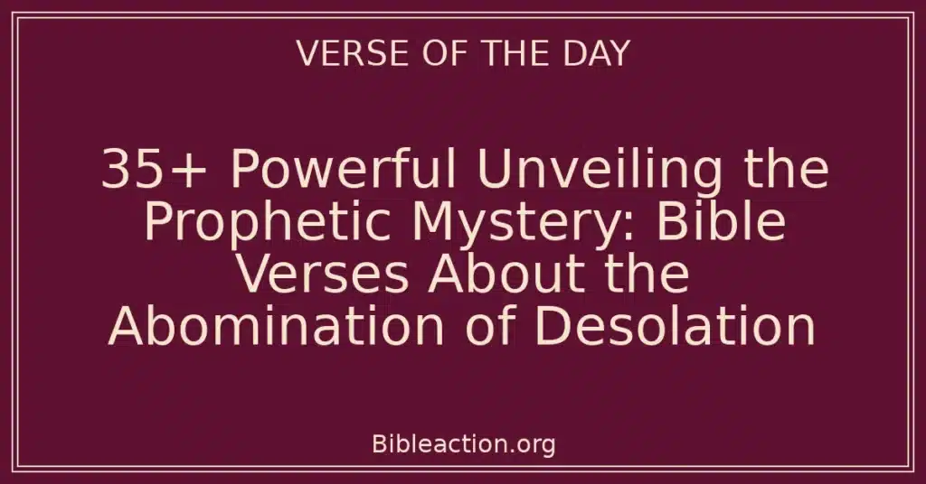 35+ Powerful Unveiling the Prophetic Mystery: Bible Verses About the Abomination of Desolation