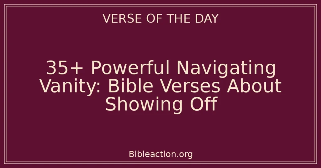 35+ Powerful Navigating Vanity: Bible Verses About Showing Off